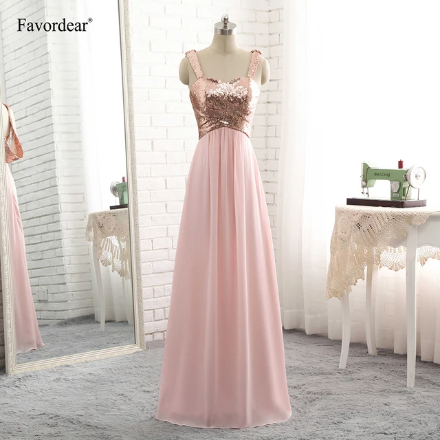 Favordear Prom Dress A Line Backless Rose Gold Sequin Chiffon Favordear Prom Dress A Line Backless Rose Gold Sequin Chiffon Bridesmaid Gowns New Arrival
