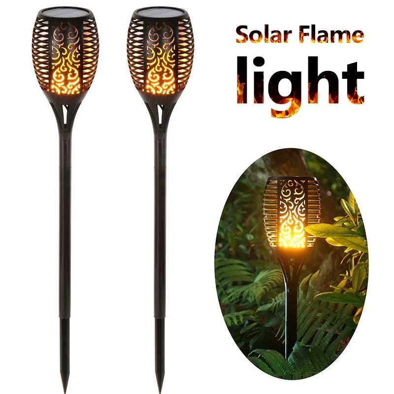 

4 pieces Flame Solar Lights Flickering Garden Torch Light Waterproof Solar Light Outdoor Lawn Lamp Landscape Decor Path Lighting