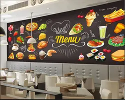 Пользовательские Ресторан обои, ручная роспись, фото фрески для гостиной бар КТВ фоне обоев Papel де Parede