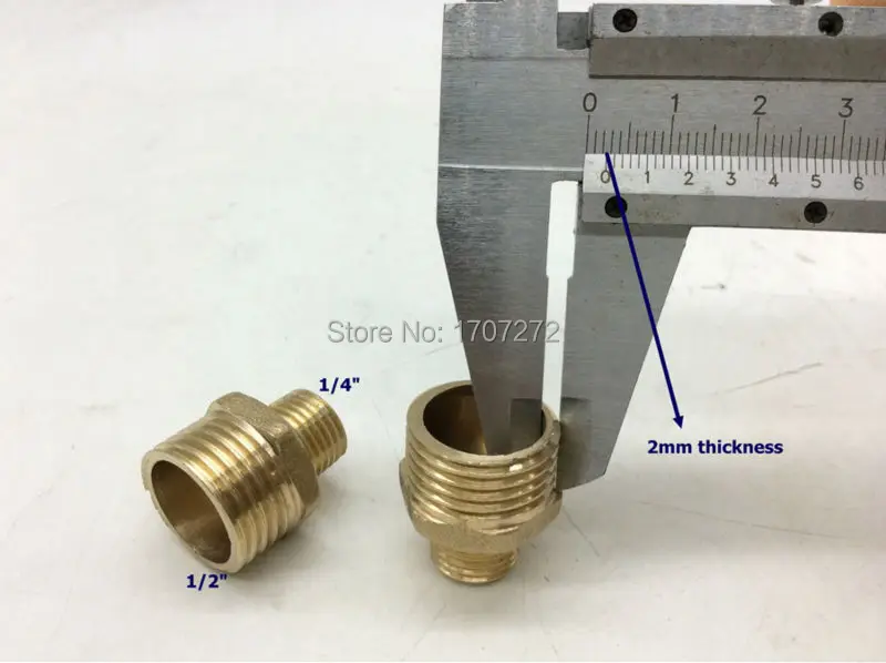 Бесплатная доставка 1/2 "x1/4" наружной резьбой редуктор медные трубы, медь, латунный