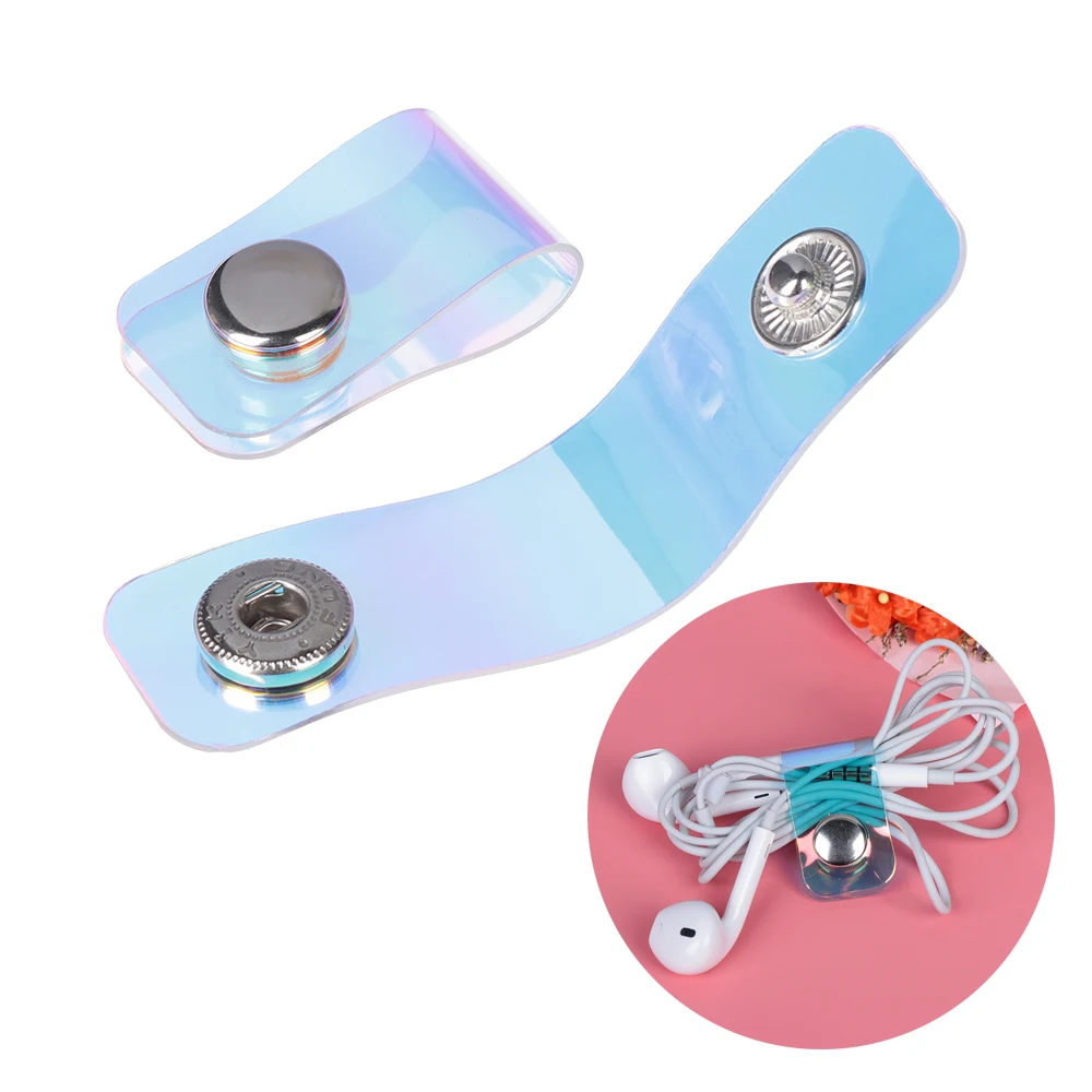 

2019NEW 3PCS New Portable ABS Line Clip Button Buckle Cable Winder Laser Snap Organizer Earphone Cable Winders
