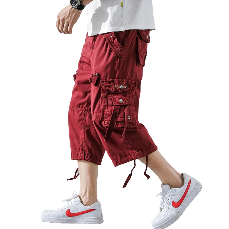 red cargo shorts mens