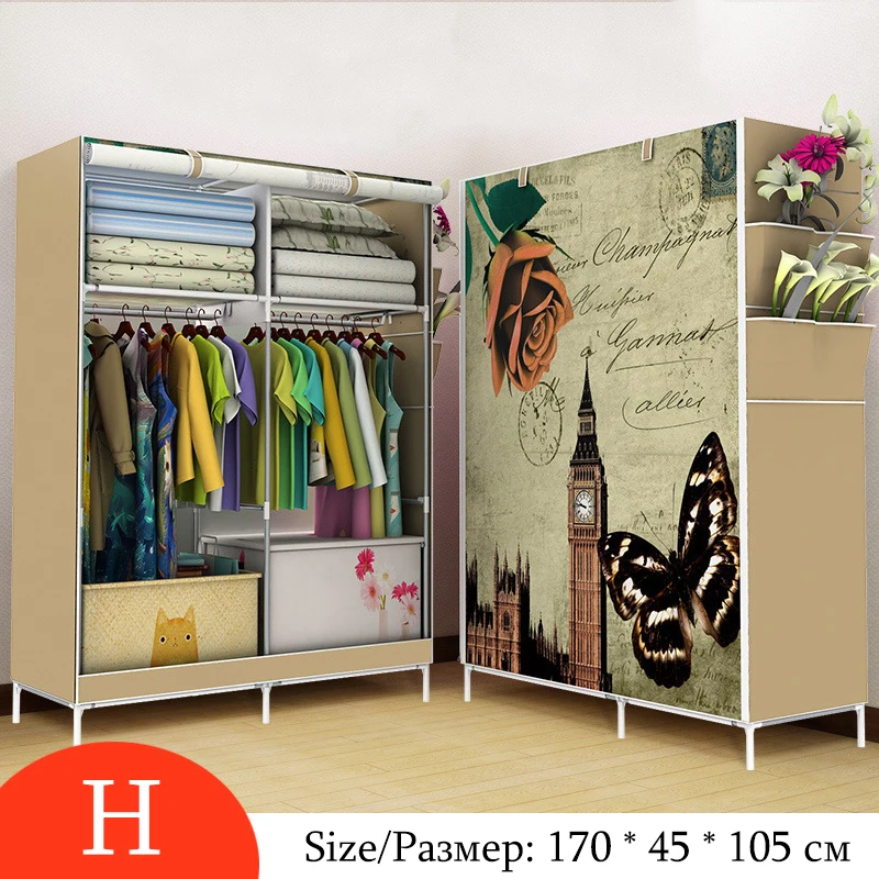 

On Sale Minimalist Modern Non-woven Cloth Wardrobe Closet Folding Large Wardrobe DIY Reinforcement Clothing Storage Cabinet