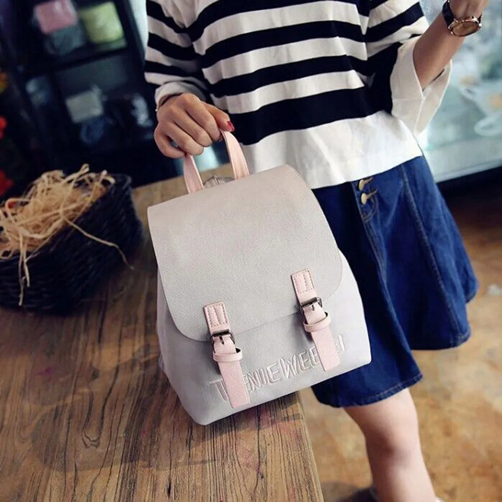 Fashion Shoulder Bag Anti-theft Backpack Bag Personality Wild PU leather Small Backpack Bags For Women Mochila Feminina dropship