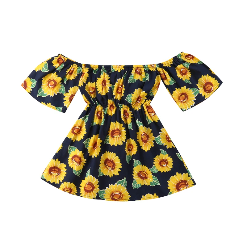 

FOCUSNORM Kids Baby Girl Dress Print Floral Lace Sunflower Party Pageant Tutu Dress Sundress Clothes 1-6T