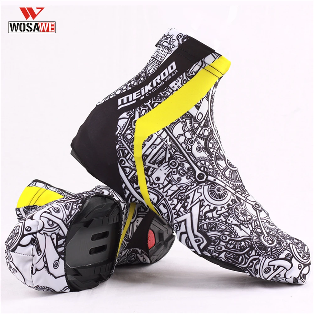 

WOSAWE 1 pair Lycra Cycling Shoes Cover Dustproof Reusable Boot Lock Shoes Covers Motorcycle Bike Zippered Overshoes Men Women