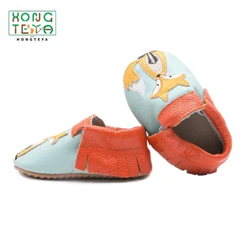 

2020 Skid-Proof Fox Baby Shoes Leather baby shoes boy toddler shoes hard sole baby Moccasins Shoes First Walkers shoes