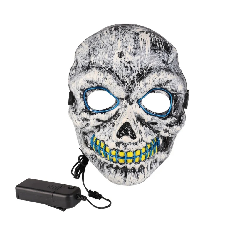 Светодиодные маски Хэллоуин вечерние маскарадные маски неоновые маски светильник реквизиты дом с привидениями украшение бутафория для маскарада маска