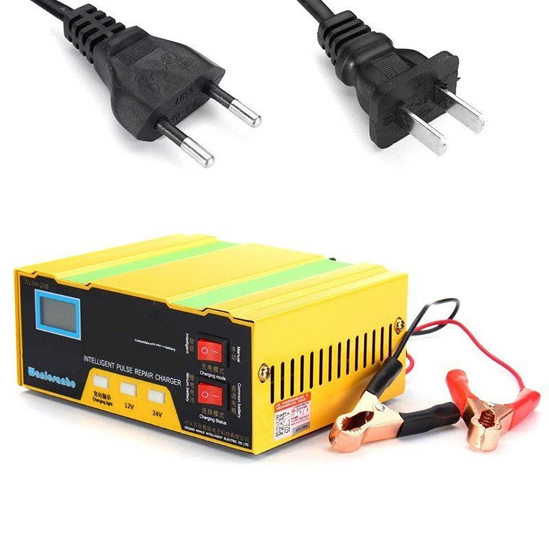 

2019 new 12V 24VTruck Motorcycle Charger Start-stop Car Battery Charger, 180W Intelligent Pulse Repair Battery Charger