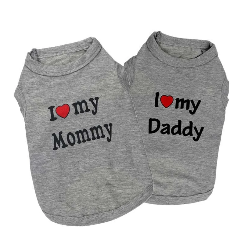 2018 новая модная одежда для домашних животных с надписью I Love My Daddy Mommy Pets футболка