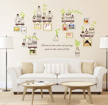 

Lovely Drifting bottle Sticker Plant Flower Wall Stickers Decal Home Decor Art Accessories Decorations