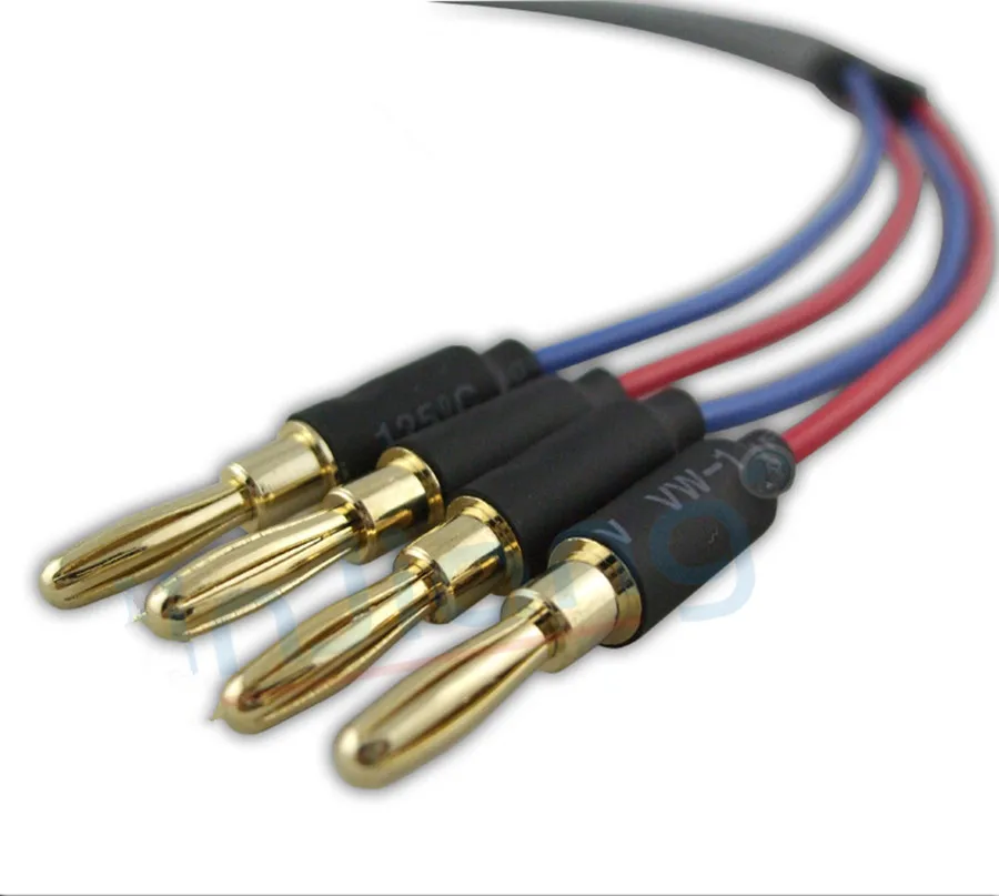 Cable de altavoz con conector banana profesional, amplificador de potencia, línea de bocina Cable de altavoz con conector banana profesional, amplificador de potencia, línea de bocina