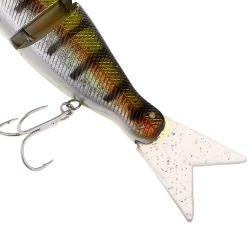 Artificial Bait Fishing 2-Section Multi Jointed Fishing Lures Swimbait with 2 Treble Hooks Minnow Crankbait Artficial Soft Bait