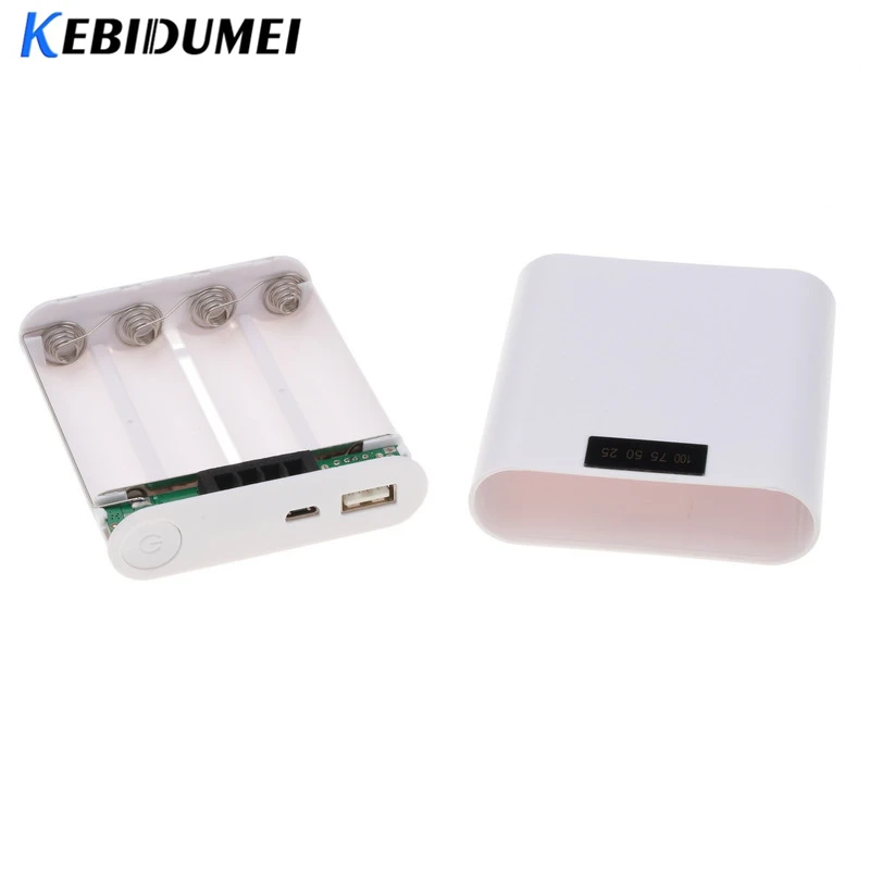 Портативный внешний аккумулятор kebidumei с USB светодиодом 4*18650 дисплей сделай сам