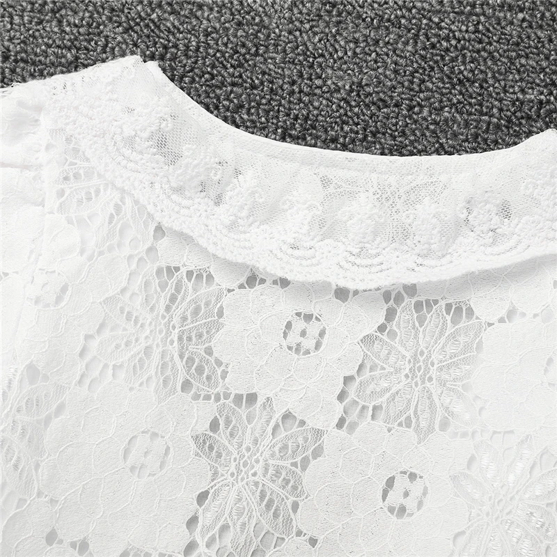 Cardigan de Manga Jaqueta de Renda Bolero para Vestido de Noiva Crianças Meninas Rendas Cardigan Longa Bolero Partido Roupa Branca 7 Mamãe e Bebê