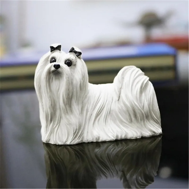 

Simulation Animal Cute Puppy Statue Maltese DOG Exquisite Home Decor Action Figure Collectible Model Toy 8CM BOX P1074