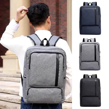

Men's USB Backpack Computer Bag Simple Business Backpack Anti-theft Pack Travel Solid Bag Phone Pocket Dropship T710