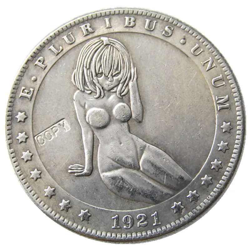 

US Hobo 1921-P-D Morgan Dollar In Sexy Girl Carved Creative Copy Coins