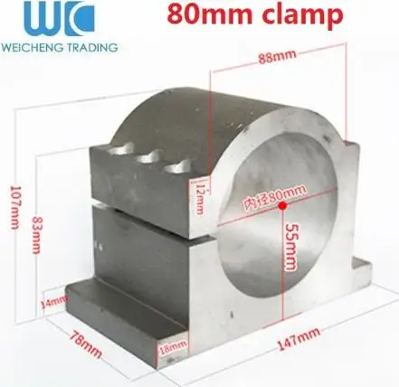 1 шт. шпиндель мотор кронштейны двигатель шпинделя гравировального Станка Держатель 80 мм с 3 винтами