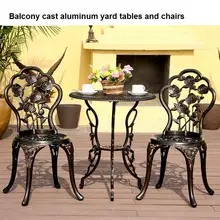 Balcony cast aluminum yard tables and chairs outdoor leisure tables and chairs combination courtyard garden rattan chair table creative wicker chair ourdoor rattan desk table chairs balcony outdoor furniture combination leisure chairs coffee table set
