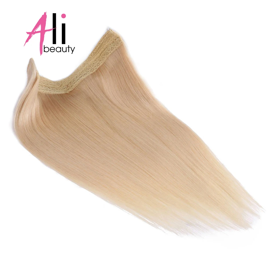 Extensión del pelo del tirón de Ali-Beauty en Halo europeo Remy cabello humano trama pez línea de pelo longitud 18 pulgadas 100 g/pcs ancho de la trama 10 pulgadas