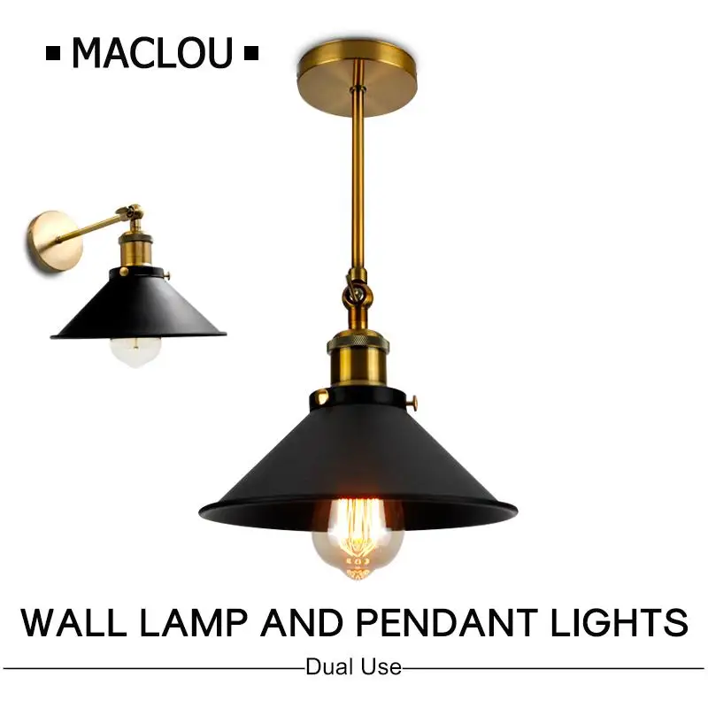 

Modern Pendant Lights Vintage Industrial Hanging Lamp For Living Room Bedroom Retro Loft E27 Nordic Fiexible Light Switch Indoor