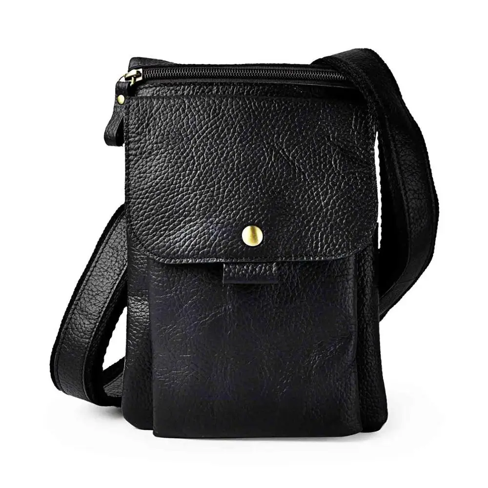 Оригинальная кожаная мужская повседневная многофункциональная модная сумка-мессенджер через плечо Mochila Сумка дизайнерская поясная сумка 8302-b - Цвет: black 2