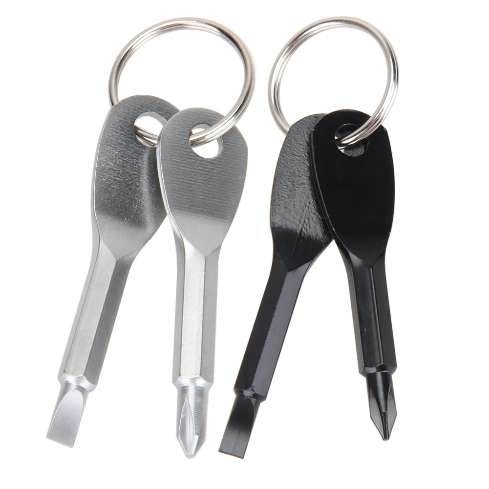 2 шт. нержавеющая сталь Multi Инструменты кольцо для ключей отвертка EDC набор портативный мини карманный инструмент с брелок