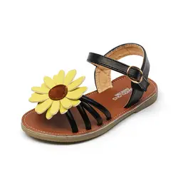 2019 летние сандалии для девочек, милая мягкая детская пляжная нескользящая обувь для маленьких девочек, детская обувь с цветами