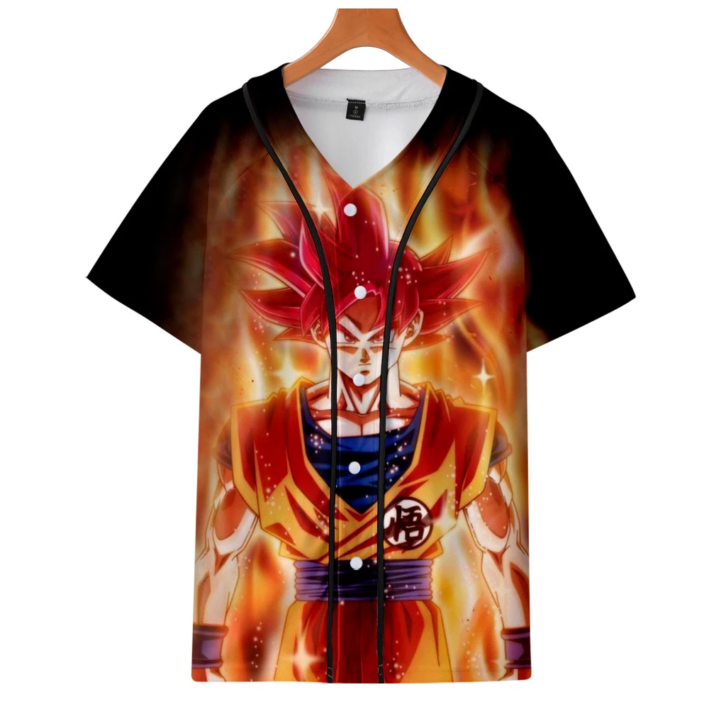 Аниме Драконий жемчуг SSJ Goku бейсбольная форма с короткими рукавами Kakarot 3D принт