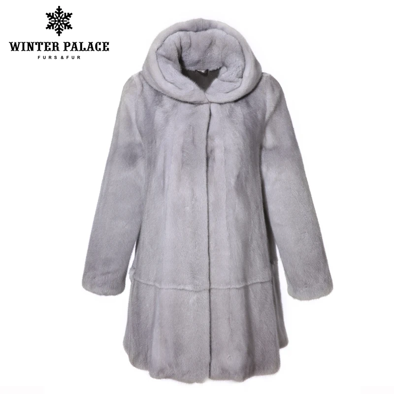 

2018 sapphire fur coat with cap mink fur coat loose real fur coat large size fur coats for women fashion winter jacket