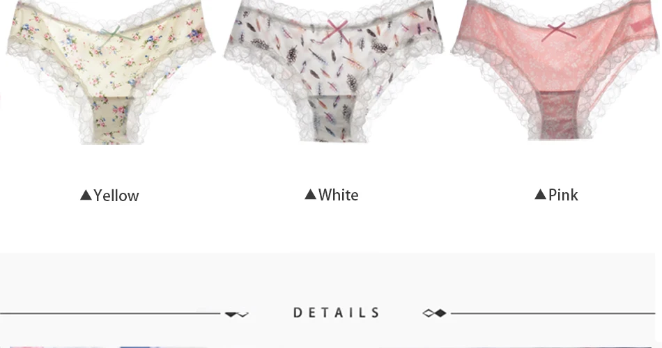Japanese Wind New Brand Sexy Underwear for Women Lady Print Floral Briefs Panties Lace Decoration Mid Waist Intimates Tangas Bragas  (24)