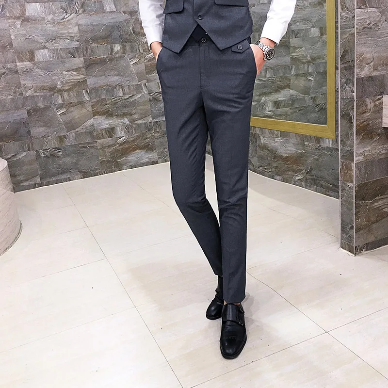 Сплошной цвет мужской костюм брюки горячие модные деловые мужские брюки тонкие и удобные мужские брюки многоцветные выбор s m XL 3XL