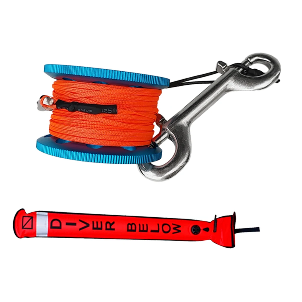 Scuba Diving SMB Surface Marker Buoy Signal Tube With Dive Reel Spool Dive Buoy Underwater Dive Gear Equipment Snorkeling Diver