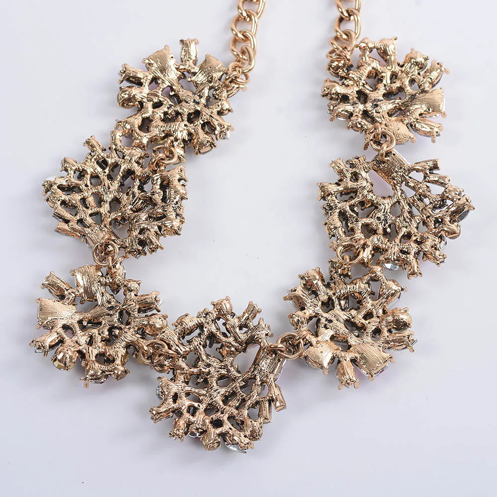 Layered Vintage Statement Necklace for Women Elegant Rhinestone Jewelry Maxi Crystal Necklace