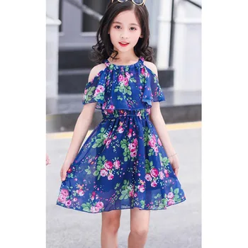 

Girls Summer Dress Floral Girls Party Dress Kids Off Shoulder Girls Beach Dress Kids Teenage Kids Girls Clothes 2019 New Summer