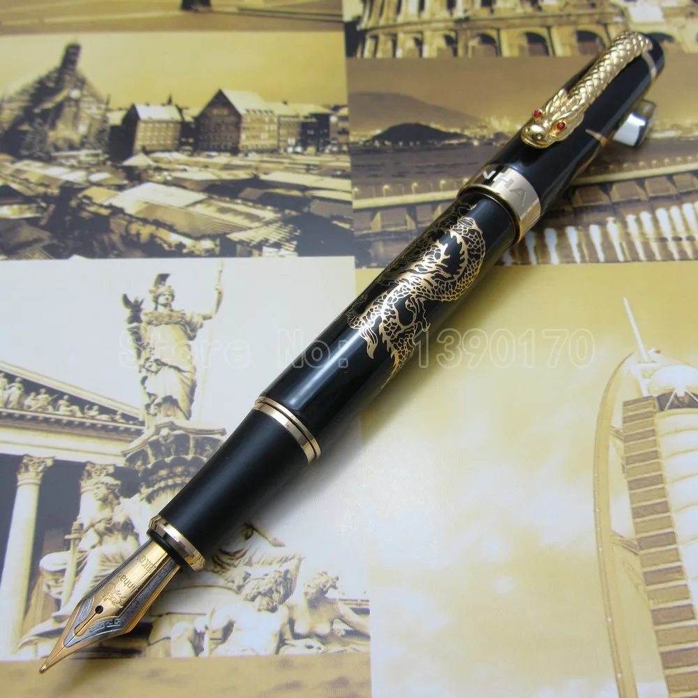 JINHAO K600 гравировка Дракон и клипса с драконом перьевая ручка металлическая подарочная ручка чернильная ручка