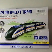 Смешные солнечной пуля игрушечный поезд образования DIY игрушка Солнечный комплект
