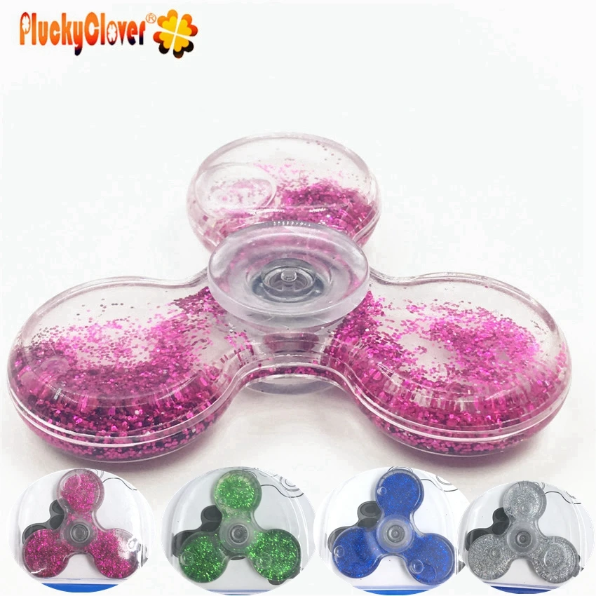 

1 pc New Crystal Ball Quicksand Fidget Spinner Sequins Tri-spinner Drift Sand Hand Spinner Flow Sand Figet Spiner EDC Gyro toy