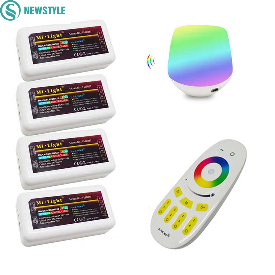 

DC 5V WiFi led controller + DC 12V 24V RGB RF remote+ 4-zones group control 2.4G Wireless Controller for rgb led strip light