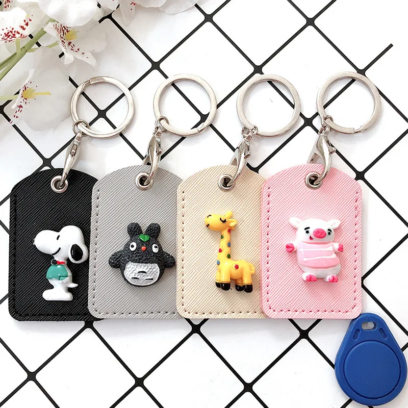 

2019 Fashion Jewelry Keychain Leather Mini Community Access Card Set Creative Small Bus Card Set IC Card Small Card Set Keychain