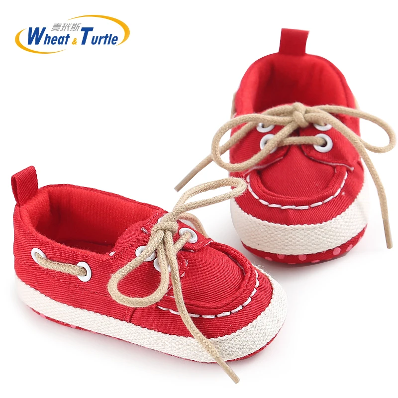 

Mother Kids Baby Shoes First Walker Canvas Soft Footwear For Boys Girls Newborn Casual Lace-up Sneakers