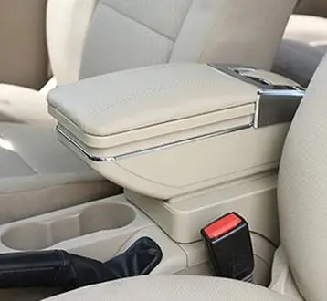 car-styling For Hyundai Solaris Verna 2010- armrest box central Store content box cup holder ashtray interior accessories - Название цвета: Beige