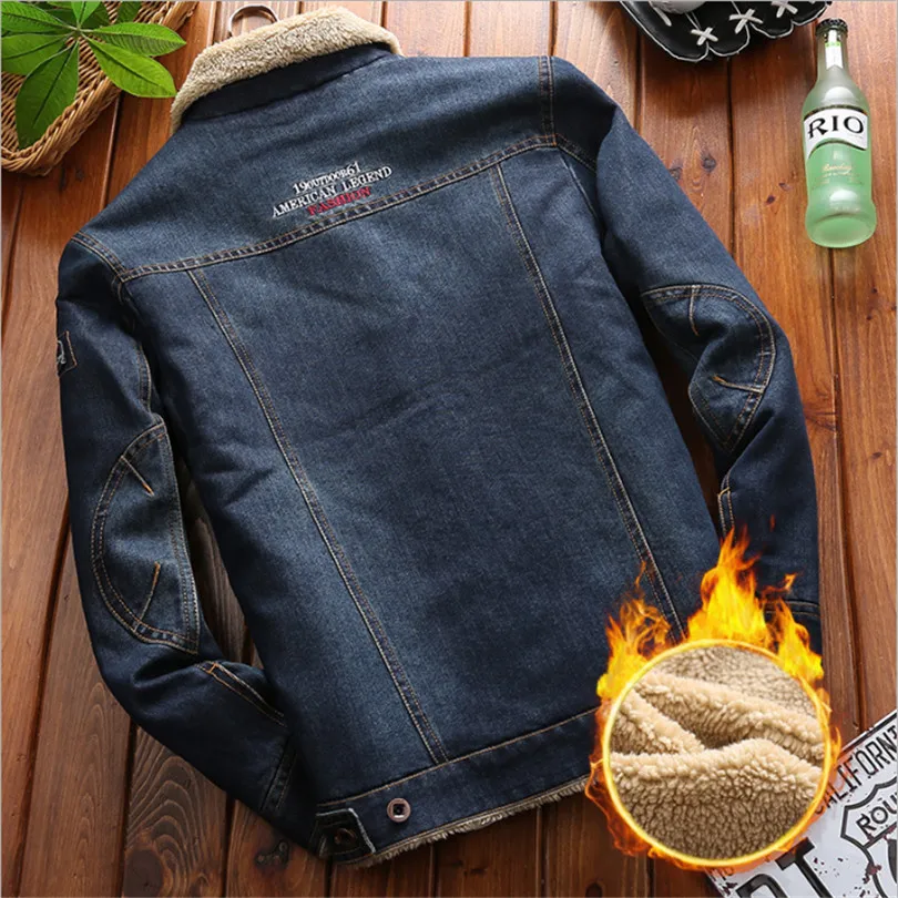 M-4XL, мужская куртка и пальто, брендовая одежда, джинсовая куртка, модная мужская джинсовая куртка, Толстая теплая зимняя верхняя одежда, мужская ковбойская куртка