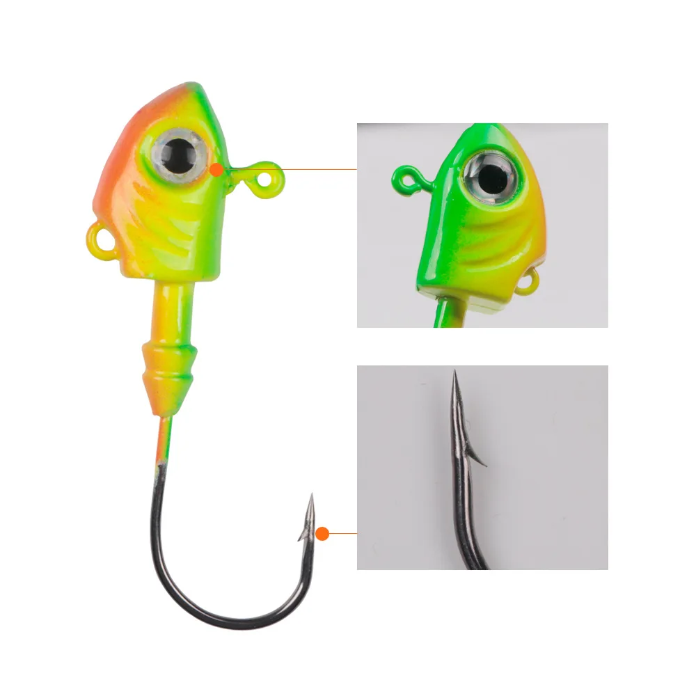 3pcs/Bag 10g—43g Fishing Lures Hook Lead Jip Head Fishing Hooks Metal Jip Fishing Lures Big Bass Pike Squid Jips