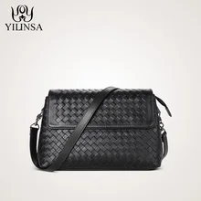 Овчина натуральная кожа сумка ручной работы Вязание Corssbody дамы сумки на плечо Новая мода Дикий маленький кошелек