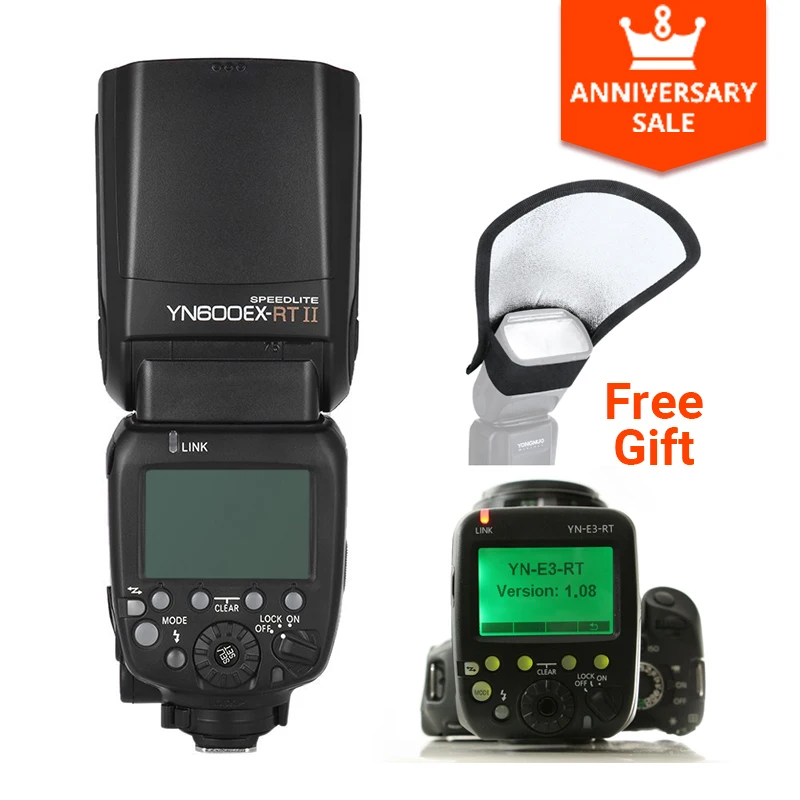 

YONGNUO YN600EX-RT II Auto TTL HSS Flash Speedlite +YN-E3-RT Controller for Canon 5D3 5D2 7D Mark II 6D 70D 60D