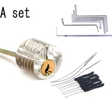 3 в 1 слесарные инструменты, Тренировочный Набор, прозрачный замок, 5 шт., Натяжной гаечный ключ, 10 шт., инструмент для удаления, 5 шт., инструменты для карт