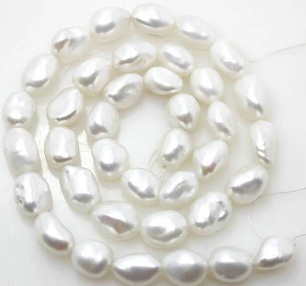 

huij 00711 1Strand 8-9MM*10-11MM KESHI BAROQUE NATURAL WHITE KESHI FRESHWATER PEARL LOOSE BEAD