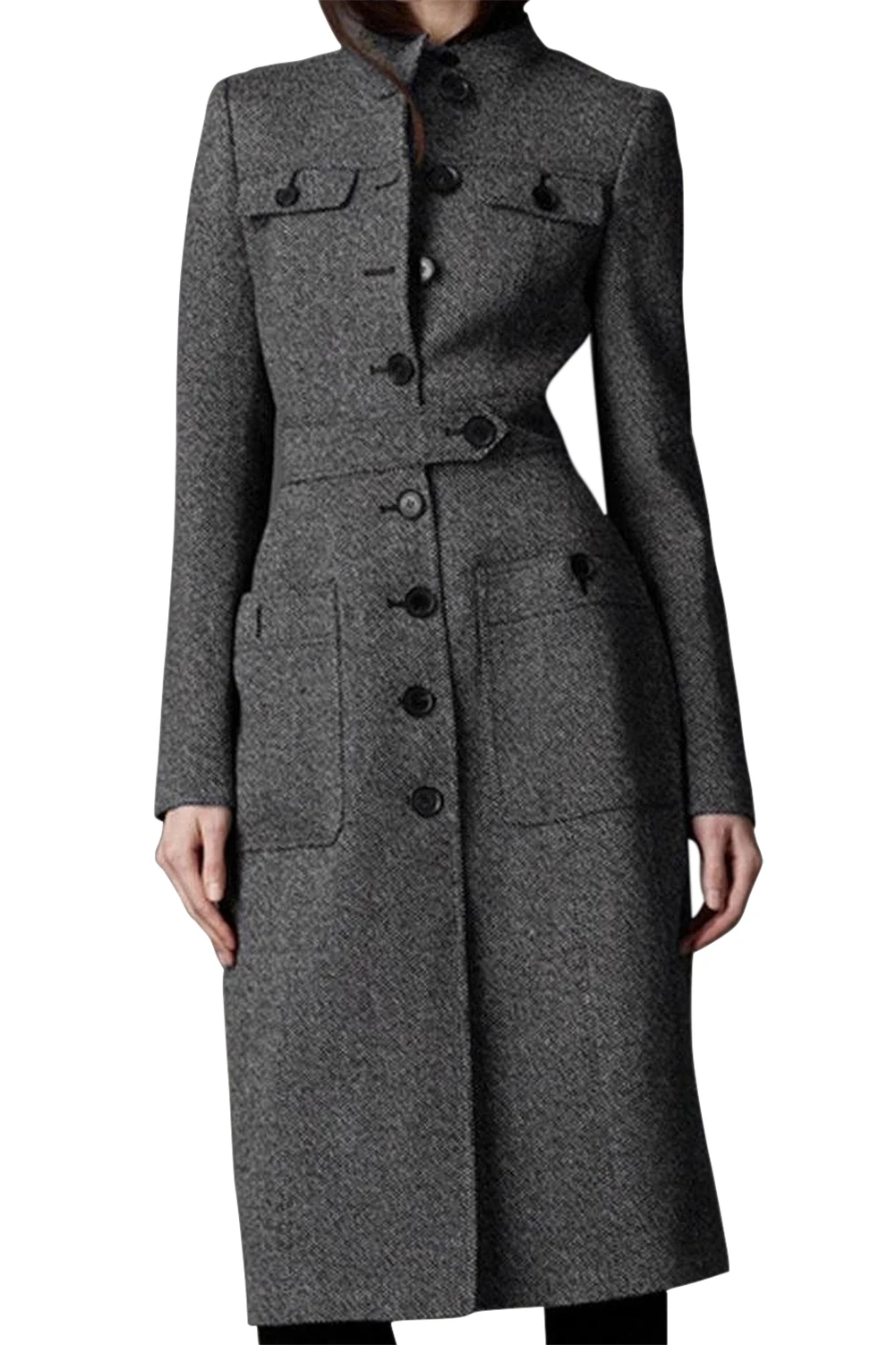 Buy SAF Women Fit Long Trench Coat Full Length Wool